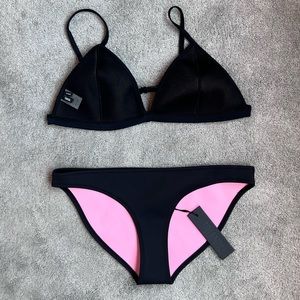 New Triangl Swimwear Bikini Swim Suit Black and Pink